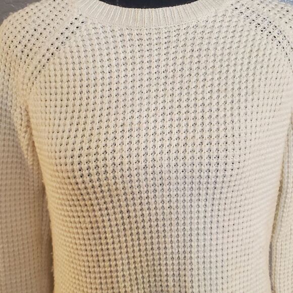 Marine Layer Delaney Pullover Waffle Knit Sweater Cream M - Picture 9 of 16
